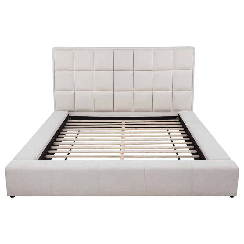 Dreux Upholstered California King Panel Platform Bed Cream - 315948CRMKW
