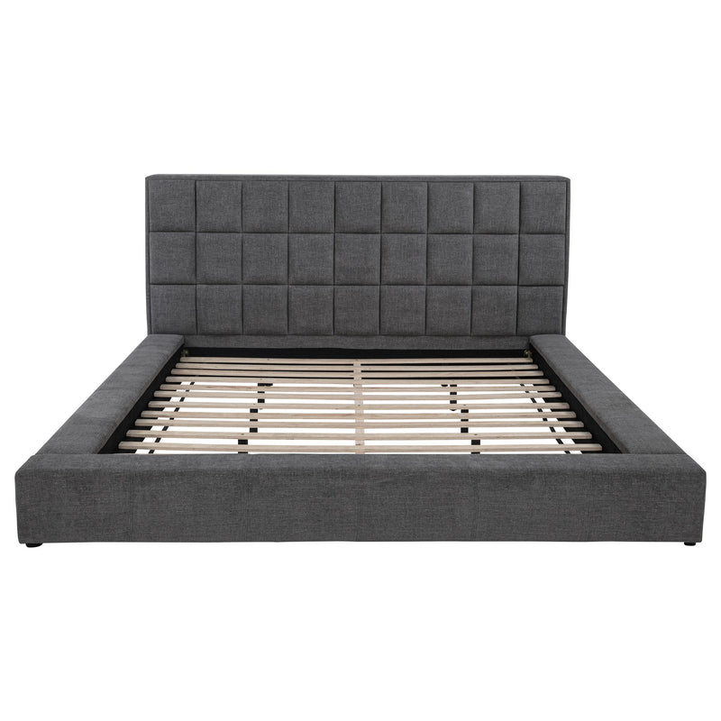 Dreux Upholstered California King Panel Platform Bed Grey - 315948GRYKW