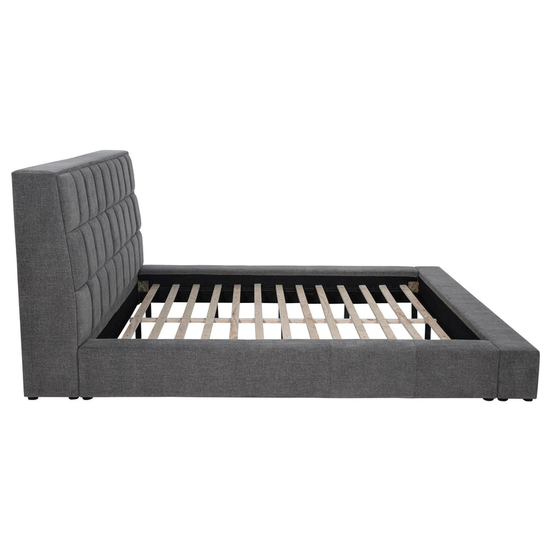 Dreux Upholstered California King Panel Platform Bed Grey - 315948GRYKW