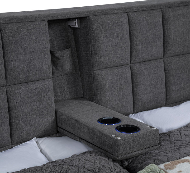 Dreux Upholstered Eastern King Panel Platform Bed Grey - 315948GRYKE