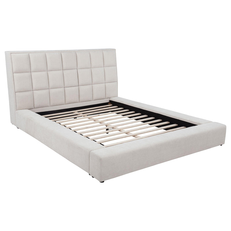 Dreux Upholstered Queen Panel Platform Bed Cream - 315948CRMQ