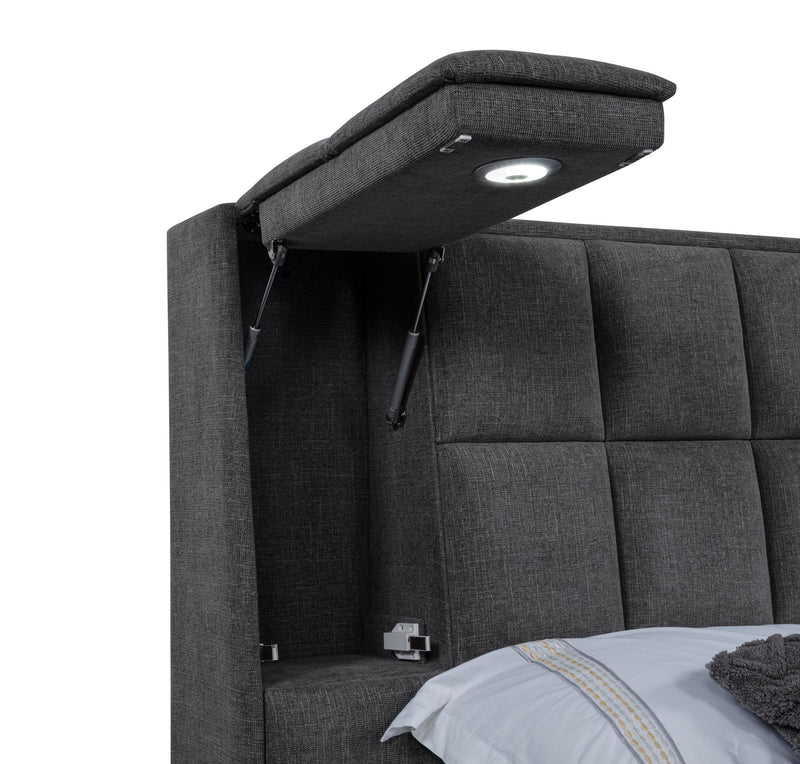 Dreux Upholstered Queen Panel Platform Bed Grey - 315948GRYQ
