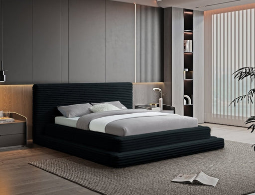 Drew Corduroy Full Bed (3 Boxes) in Black - Gate FurnitureFull Bed