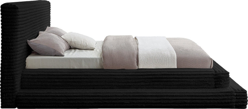 Drew Corduroy Full Bed (3 Boxes) in Black - Gate FurnitureFull Bed