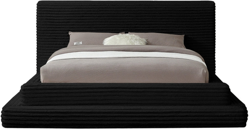 Drew Corduroy Full Bed (3 Boxes) in Black - Gate FurnitureFull Bed
