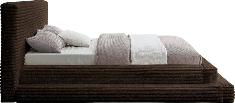 Drew Corduroy Full Bed (3 Boxes) in Brown - Gate FurnitureFull Bed