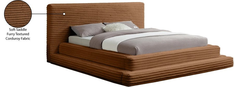 Drew Corduroy Full Bed (3 Boxes) in Saddle - Gate FurnitureFull Bed