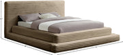Drew Corduroy Full Bed (3 Boxes) in Taupe - Gate FurnitureFull Bed