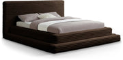Drew Corduroy King Bed (3 Boxes) in Brown - Gate FurnitureKing Bed