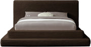 Drew Corduroy King Bed (3 Boxes) in Brown - Gate FurnitureKing Bed