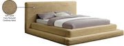 Drew Corduroy King Bed (3 Boxes) in Camel - Gate FurnitureKing Bed