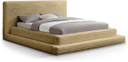 Drew Corduroy King Bed (3 Boxes) in Camel - Gate FurnitureKing Bed