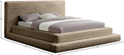 Drew Corduroy King Bed (3 Boxes) in Taupe - Gate FurnitureKing Bed