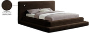 Drew Corduroy Queen Bed (3 Boxes) in Brown - Gate FurnitureQueen Bed