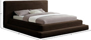 Drew Corduroy Queen Bed (3 Boxes) in Brown - Gate FurnitureQueen Bed