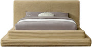 Drew Corduroy Queen Bed (3 Boxes) in Camel - Gate FurnitureQueen Bed
