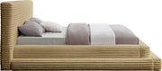 Drew Corduroy Queen Bed (3 Boxes) in Camel - Gate FurnitureQueen Bed