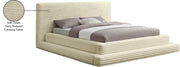 Drew Corduroy Queen Bed (3 Boxes) in Cream - Gate FurnitureQueen Bed