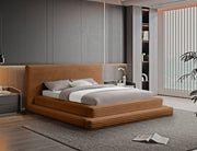 Drew Corduroy Queen Bed (3 Boxes) in Saddle - Gate FurnitureQueen Bed