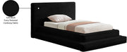 Drew Corduroy Twin Bed (3 Boxes) in Black - Gate FurnitureTwin Bed