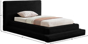 Drew Corduroy Twin Bed (3 Boxes) in Black - Gate FurnitureTwin Bed