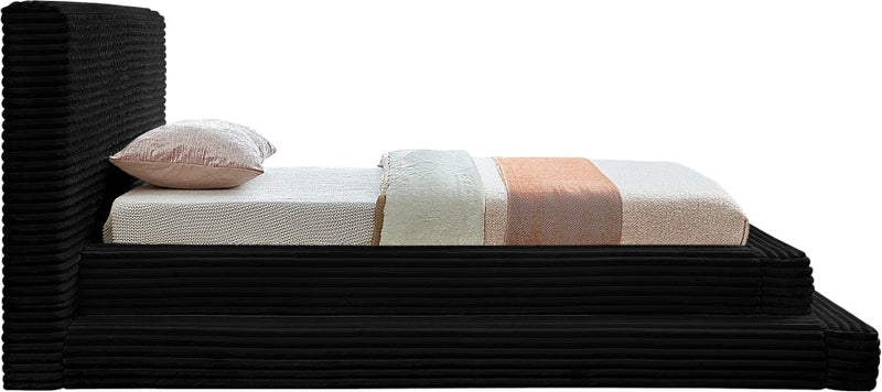 Drew Corduroy Twin Bed (3 Boxes) in Black - Gate FurnitureTwin Bed