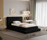 Drew Corduroy Twin Bed (3 Boxes) in Black - Gate FurnitureTwin Bed