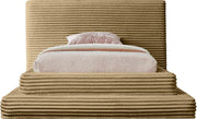 Drew Corduroy Twin Bed (3 Boxes) in Camel - Gate FurnitureTwin Bed