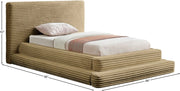 Drew Corduroy Twin Bed (3 Boxes) in Camel - Gate FurnitureTwin Bed