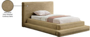 Drew Corduroy Twin Bed (3 Boxes) in Camel - Gate FurnitureTwin Bed