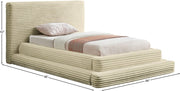 Drew Corduroy Twin Bed (3 Boxes) in Cream - Gate FurnitureTwin Bed