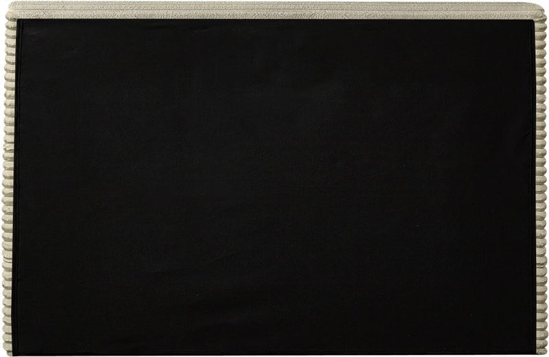 Drew Corduroy Twin Bed (3 Boxes) in Cream - Gate FurnitureTwin Bed