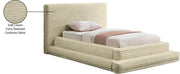 Drew Corduroy Twin Bed (3 Boxes) in Cream - Gate FurnitureTwin Bed