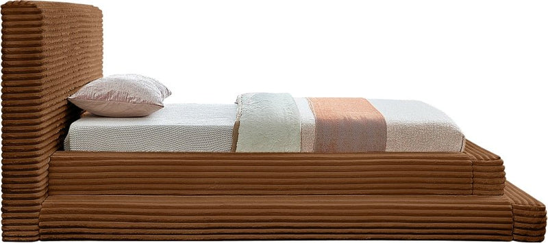 Drew Corduroy Twin Bed (3 Boxes) in Saddle - Gate FurnitureTwin Bed
