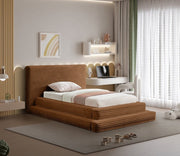 Drew Corduroy Twin Bed (3 Boxes) in Saddle - Gate FurnitureTwin Bed