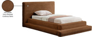 Drew Corduroy Twin Bed (3 Boxes) in Saddle - Gate FurnitureTwin Bed