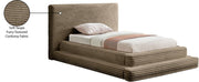 Drew Corduroy Twin Bed (3 Boxes) in Taupe - Gate FurnitureTwin Bed