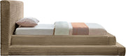 Drew Corduroy Twin Bed (3 Boxes) in Taupe - Gate FurnitureTwin Bed