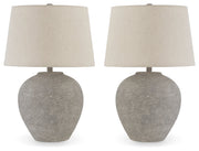 Dreward 2-Piece Table Lamp Set in Distressed Gray - PKG015581