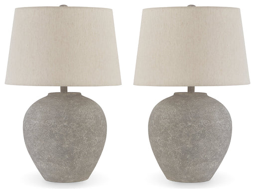 Dreward 2-Piece Table Lamp Set in Distressed Gray - PKG015581