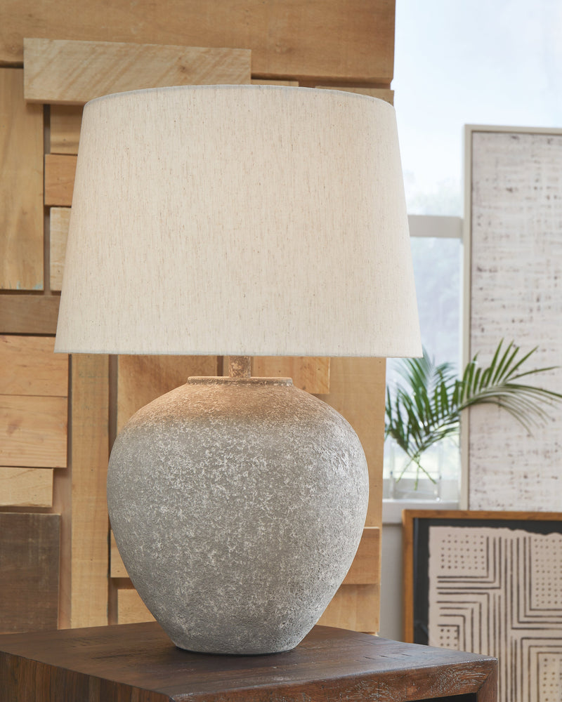 Dreward 2-Piece Table Lamp Set in Distressed Gray - PKG015581