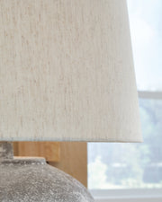 Dreward 2-Piece Table Lamp Set in Distressed Gray - PKG015581