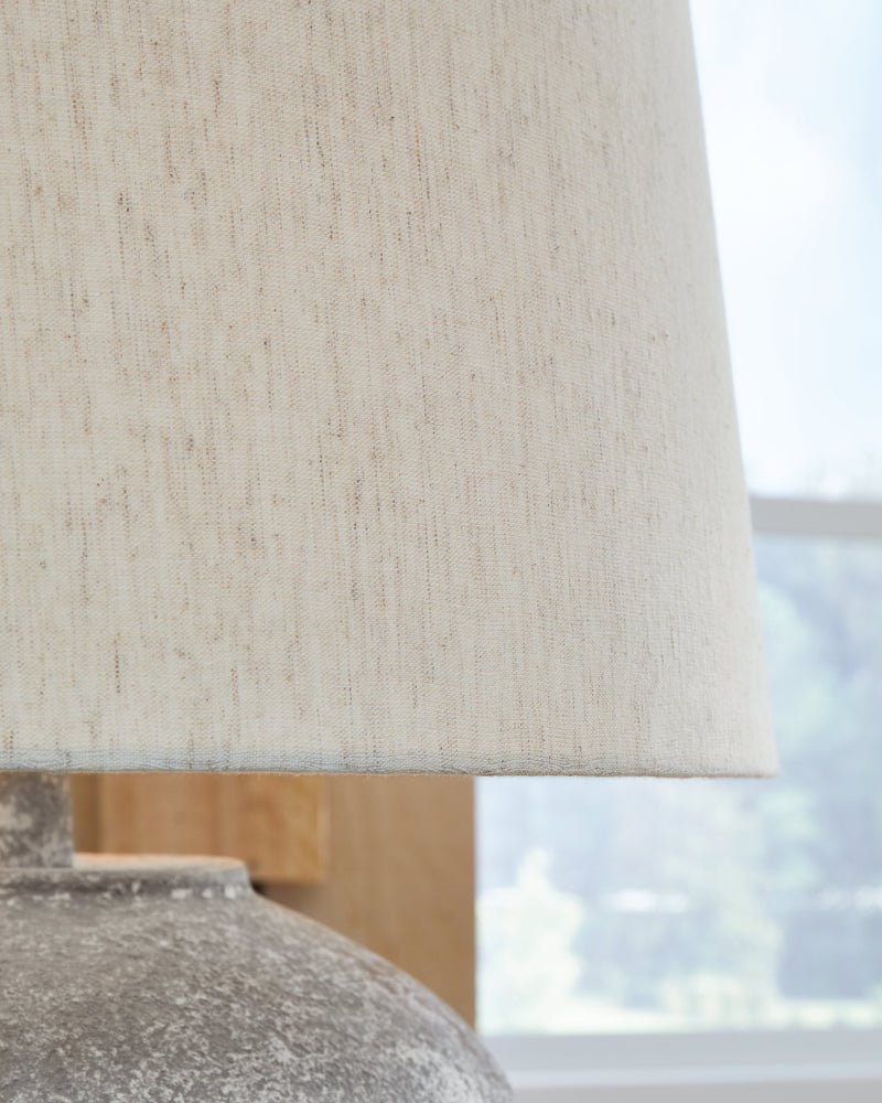 Dreward 2-Piece Table Lamp Set in Distressed Gray - PKG015581