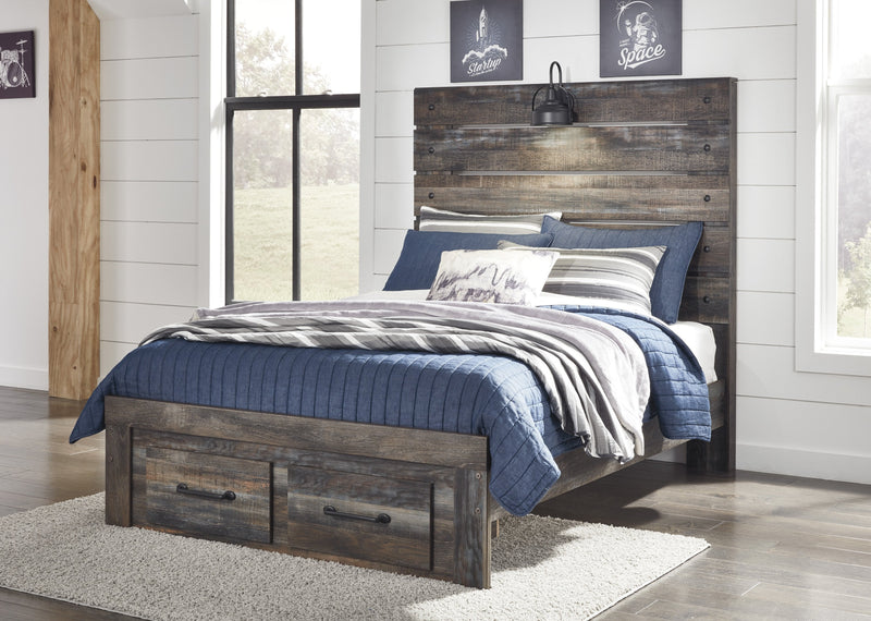 Drystan Brown Full Footboard Storage Bed - Gate FurnitureFull Bed