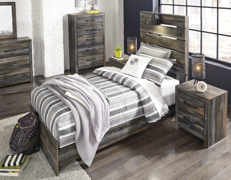 Drystan Brown Full Panel Bed - Gate FurnitureFull Bed