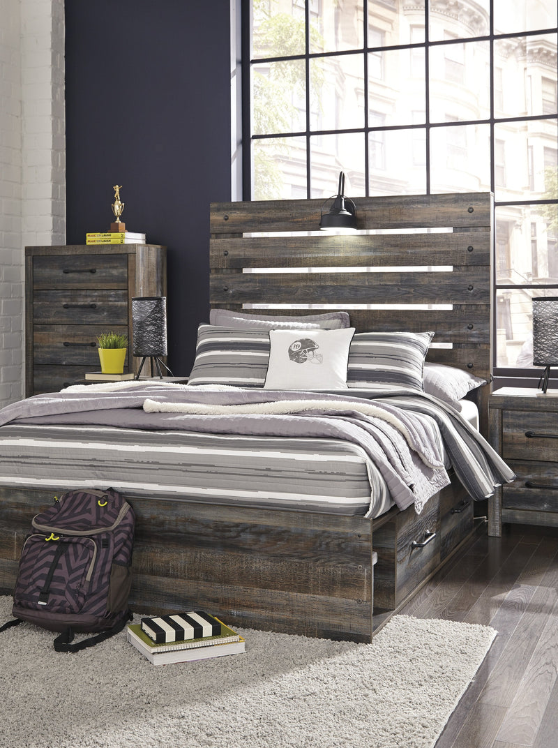 Drystan Brown Full Side Storage Platform Bed - Gate FurnitureFull Bed