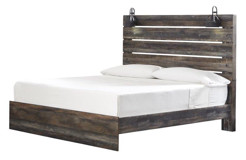 Drystan Brown King Panel Bed - Gate FurnitureKing Bed