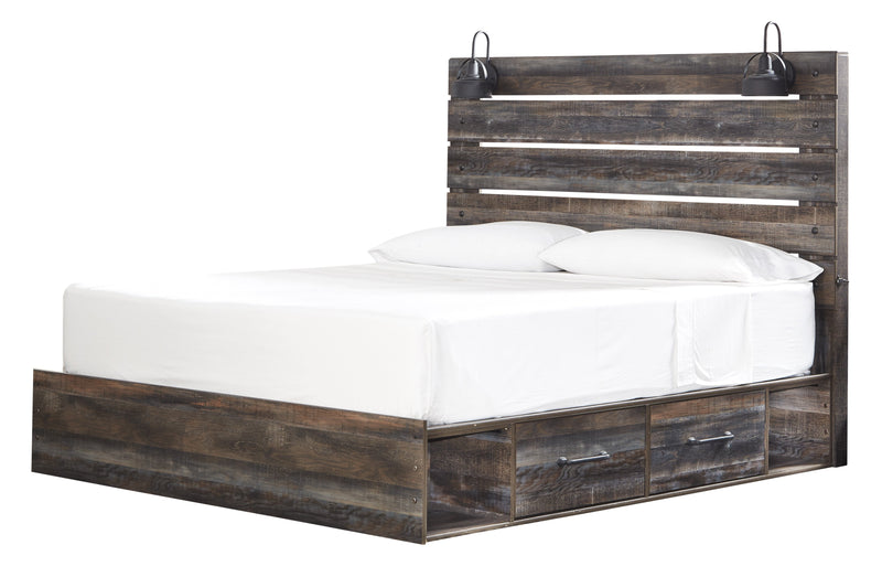 Drystan Brown King Side Storage Platform Bed - Gate FurnitureKing Bed