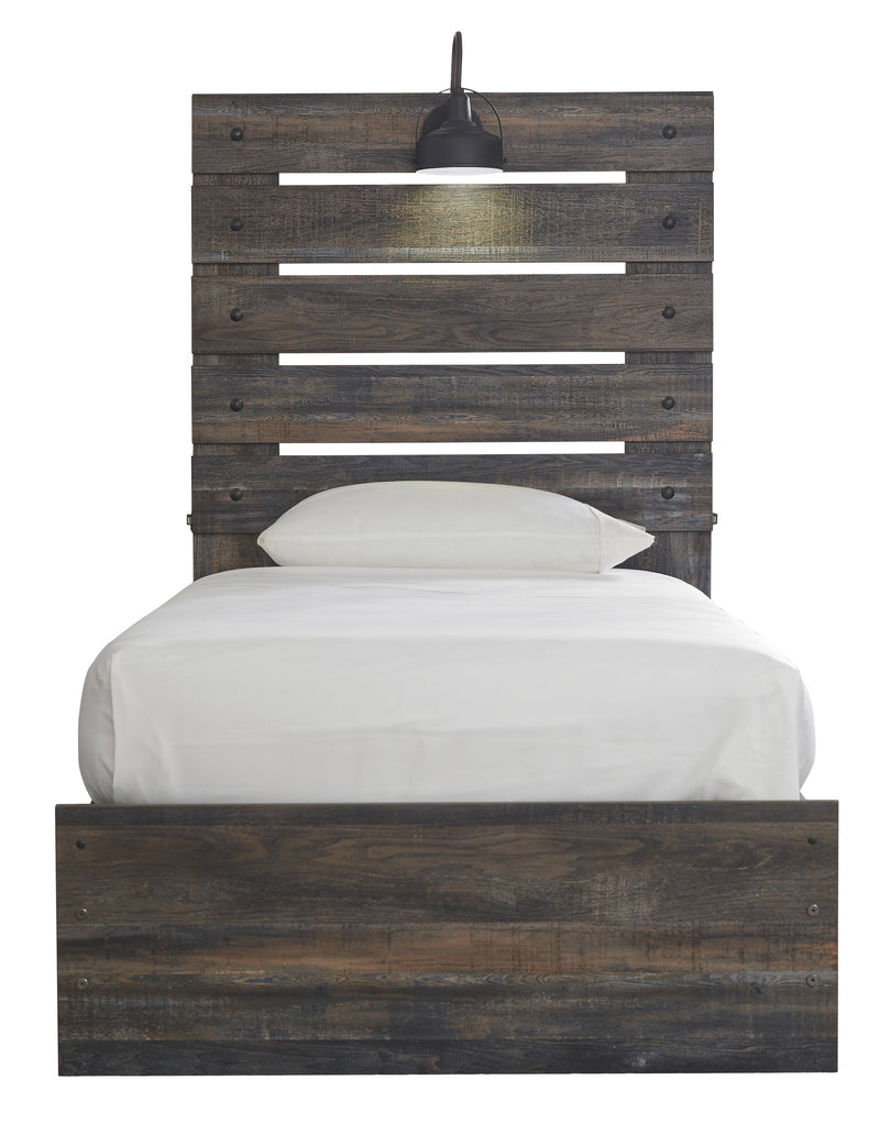 Drystan Brown Twin Side Storage Platform Bed - Gate FurnitureTwin Bed