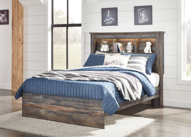 Drystan Full Bookcase Bed with Mirrored Dresser and 2 Nightstands in Multi from Ashley - Luna Furniture